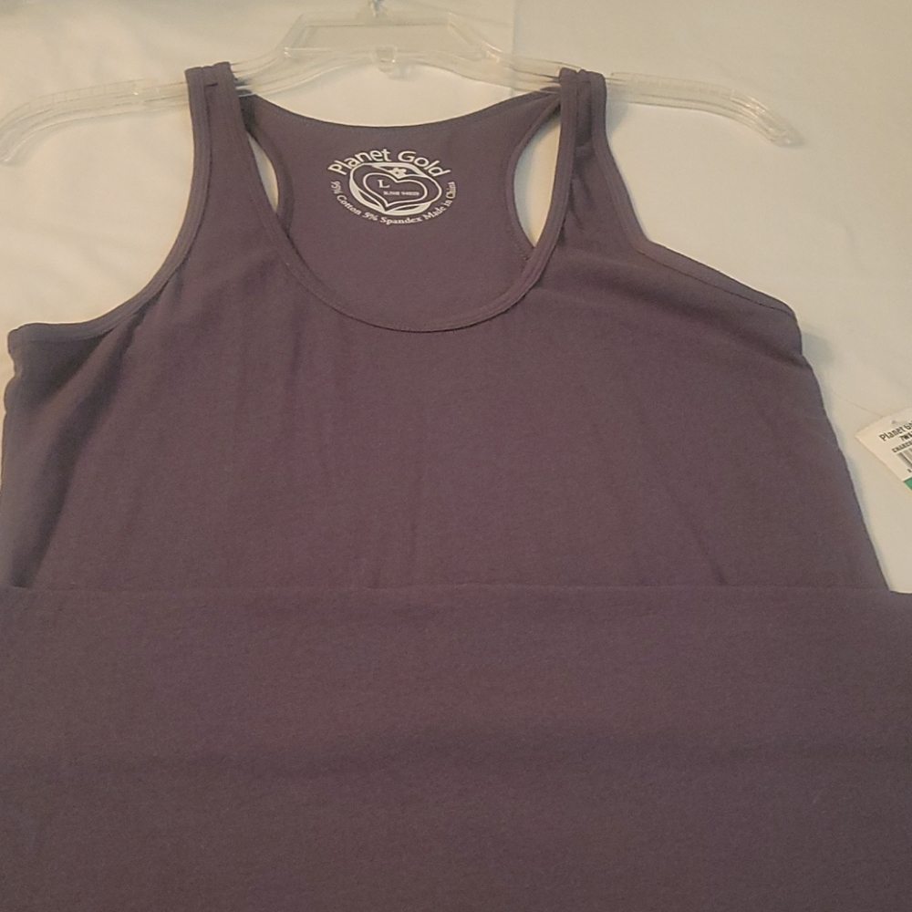 Cotton Tank Top Size Large Gray
